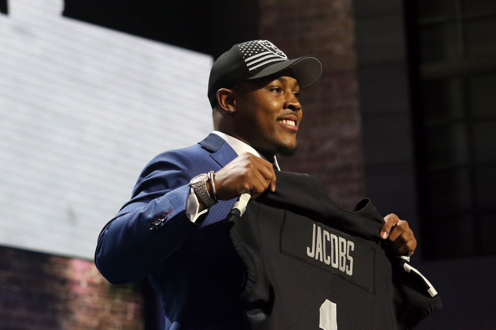 Alabama running back Josh Jacobs is selected by Oakland Raiders