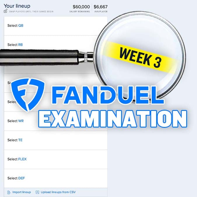 FanDuel Examination: Week 3